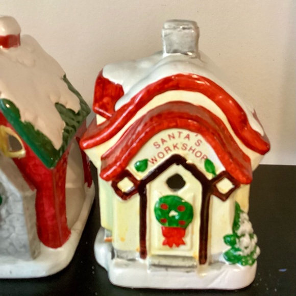 Vintage 2 JSNY Christmas Village Santa’s Workshop And VillageHouse Candle Holder - Picture 6 of 7
